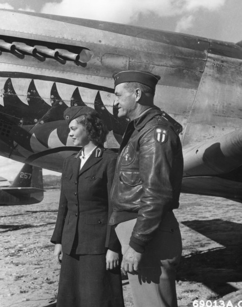 Claire Lee Chennault with P-51