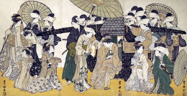 Famous Beauty escorted by women of different rank
