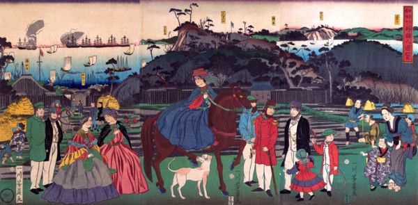 Foreigners Visiting the Famous Site of Mt. Gongen in Kanagawa
