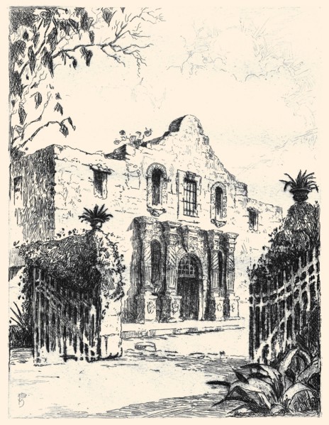 Etching of the Alamo