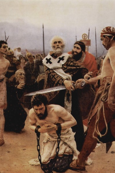 Saint Nicholas of Myra saves three innocents from death.