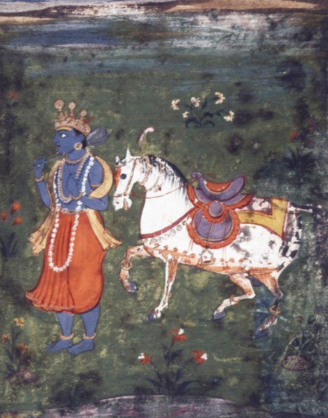 Vishnu as Kalki with his horse