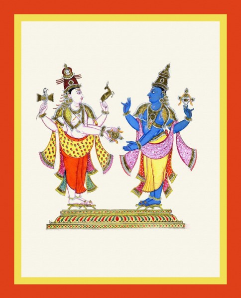 Shiva gives Vishnu the chakra