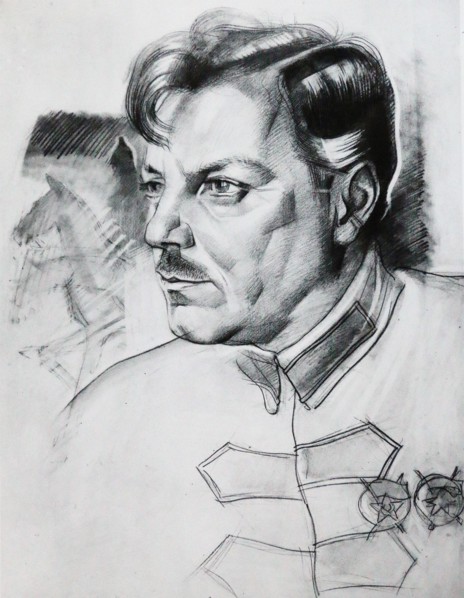 Portrait of Kliment Vorochilov by Yury Annenkov, Moscow, 1923