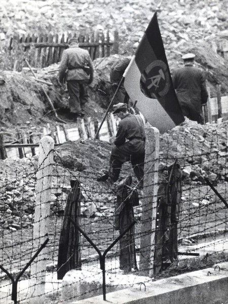 Trench Being Dug By A Unit of the Volkspolizei at Kommandanten Strasse, Kreuzberg Nov. 18, 1961