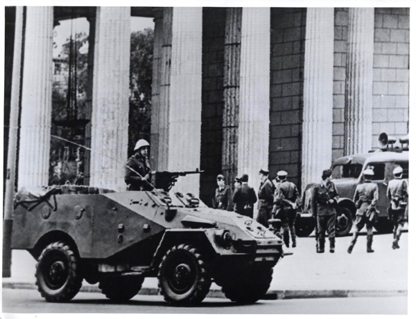 The East German Communist regime set up road blocks to halt traffic between the two sectors August