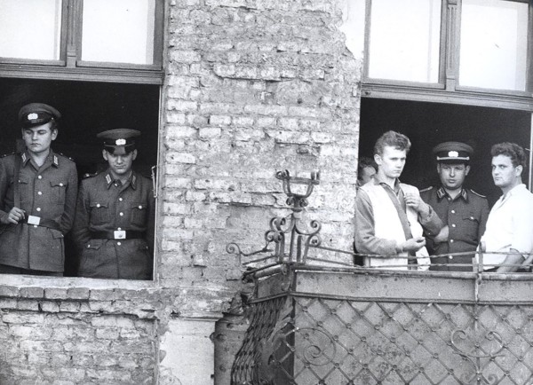 10/3/1961 - The Windows Up to the 4th Level of the Evacuated Houses at Bernauer Strasse Are