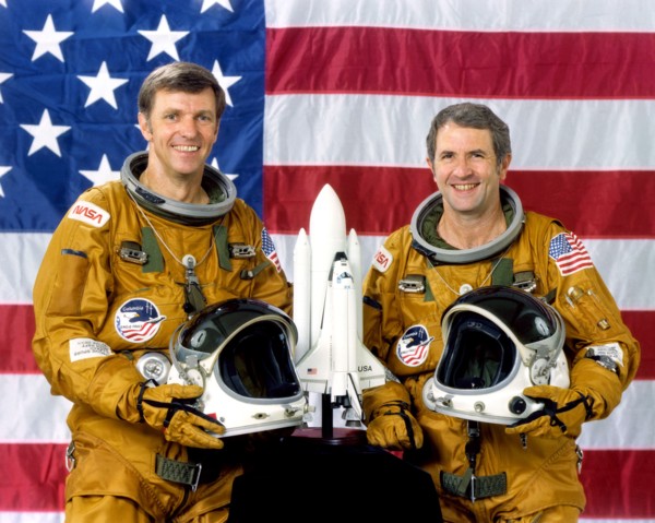 Astronauts Joe H. Engle, left, and Richard H. Truly