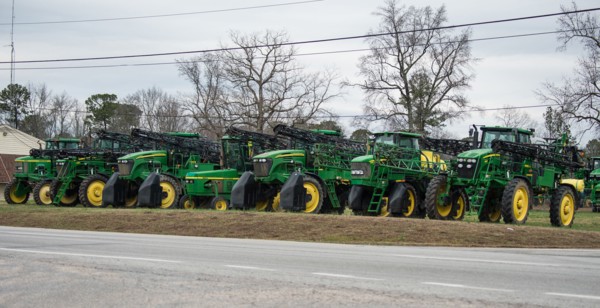 Farm equipment dealership in Wakefield, VA selling John Deere farm implements, on Dec. 20, 2015.