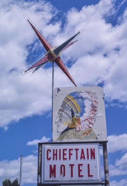 1980s United States -  Chieftain Motel sign