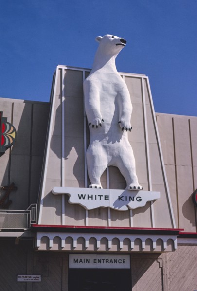 1990s America -  White King Casino sign, Elko, Nevada 1991