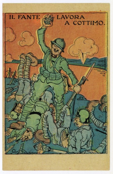The infantryman works by the piece