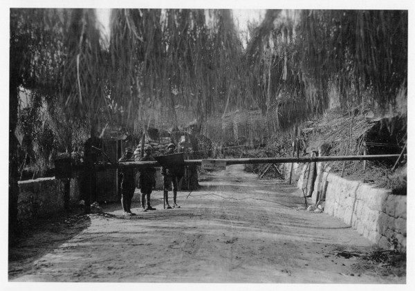 Roadblock on a masked military road