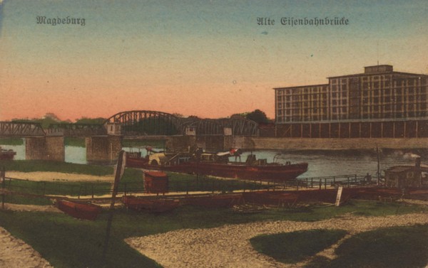 Old Railway Bridge In Magdeburg