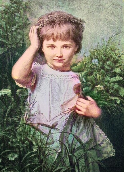 A Child With A Bunch Of Flowers