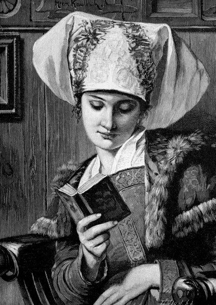 Young Woman In Traditional Costume In Her Home