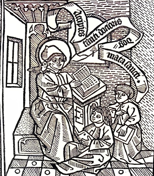 'Teacher Thomas Aquinas And Two Students