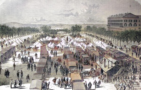 Tents And Railway Cars Served As The Hospital On The Esplanade In Metz