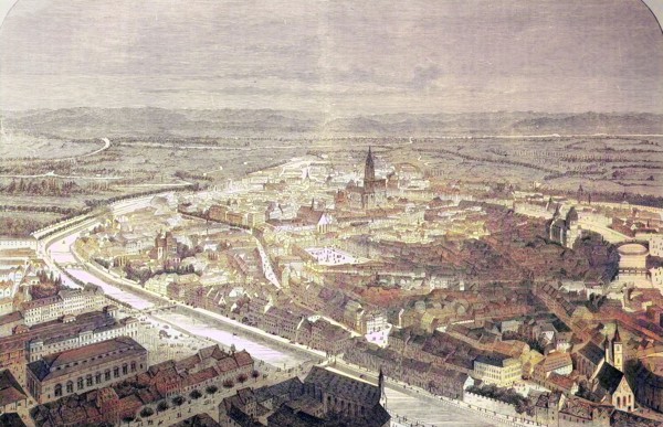 View Of The City Of Strasbourg From A Bird'S Eye View
