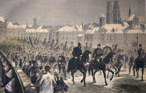 German Troops Marching Across The Loire In Orleans On 5 December