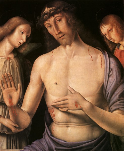 Man Of Sorrows With Two Angels
