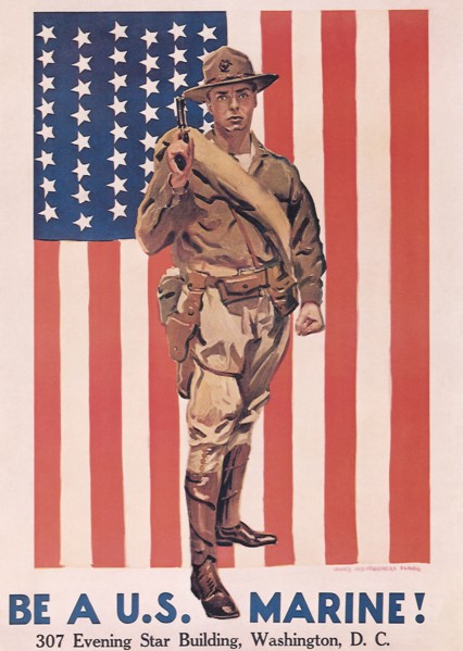 Marine with Gun Drawn