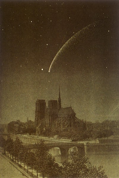 Donati Comet Over Notre-Dame.