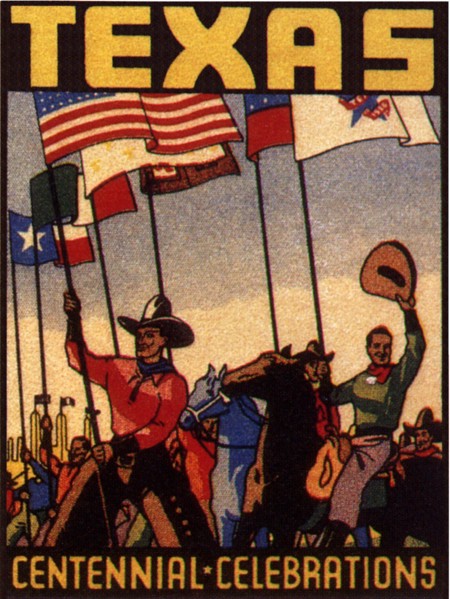 Texans Carry Flags in Centennial Celebration.