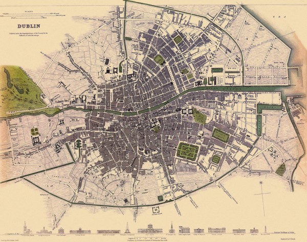 Map of Dublin.