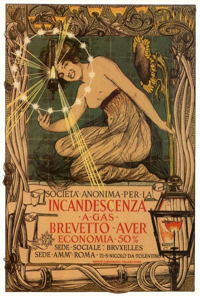 Poster Advertisement for Auer Patent Gas Lighting.