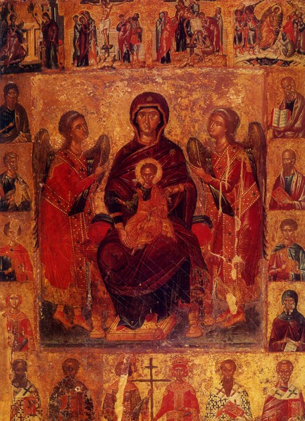 Virgin Enthroned between Two Angels.