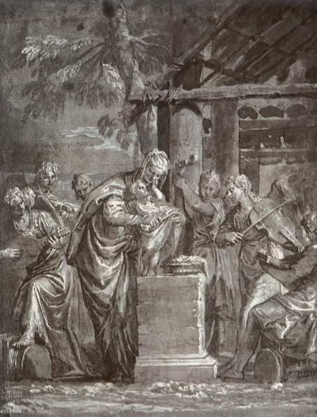 Madonna and Child with Six Angels.