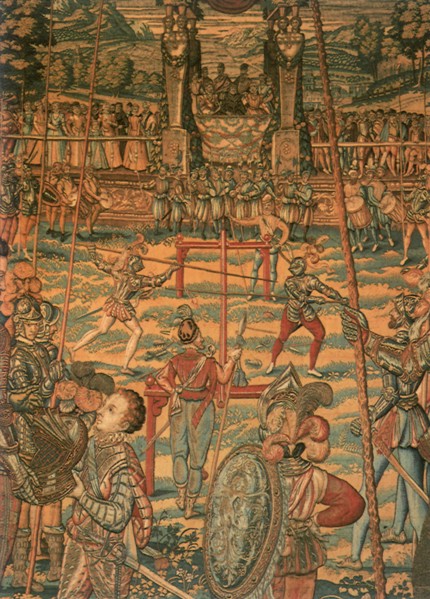 Large Audience watch Knights Combat.
