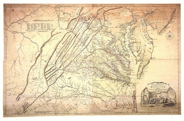 A Map of the most Inhabited part of Virginia.