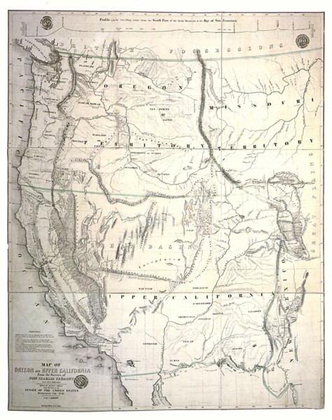 Map of Oregon and Upper California.