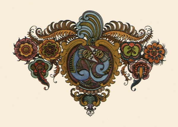 Design of Fish and Flowers.