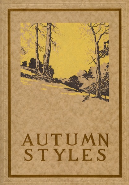 Ad with Border of Fall Trees on a Hill in Autumn.