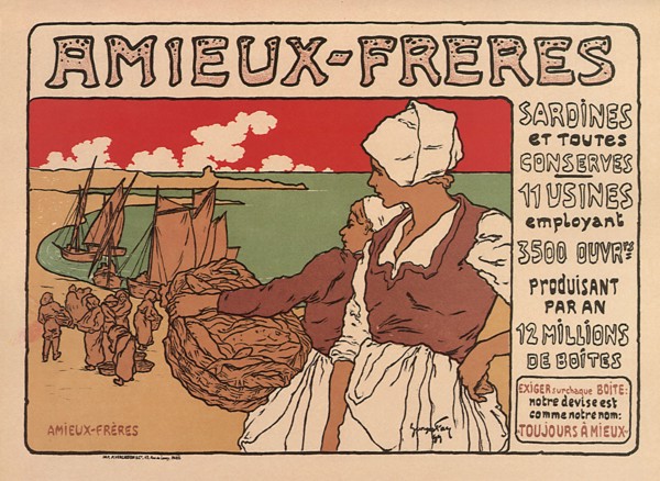 Women with Basket of Fish with Ships Ashore.