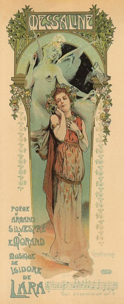 Opera Poster with Woman with Floral Wreath.