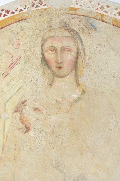 Fresco with the Madonna Del Latte. Madonna Degli Angeli Church. Lapedona. Marche. Italy