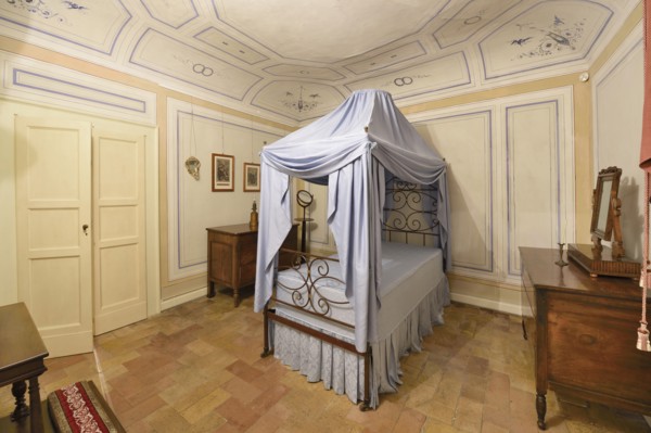 Bedroom. House Museum Gaspare Spontini. Majolica Spontini. Marche. Italy