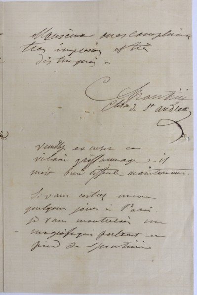 Document with Autograph Signature of Celeste Erard (wife of Gaspare Spontini). House Museum Gaspare Spontini. Maiolati Spontini. Marche. Italy