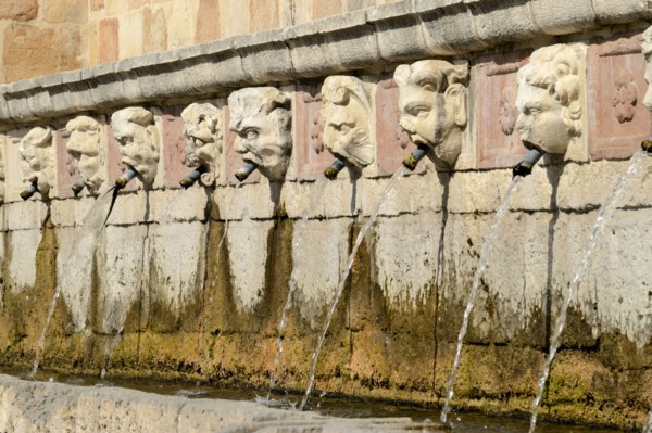 Fountain of the 99 Spouts. L'Aquila. Abruzzo. Italy