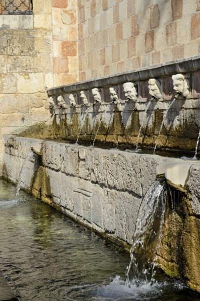Fountain of the 99 Spouts. L'Aquila. Abruzzo. Italy
