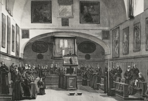 Capuchins in the choir singing vespers