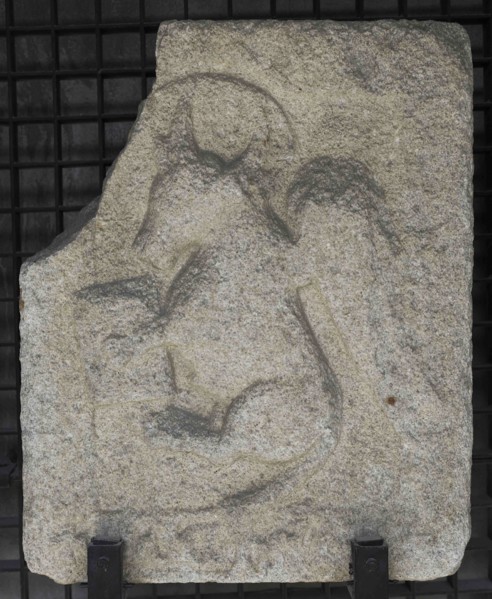 Stone slab showing a bull symbolizing Saint Luke (Tetramorph)
