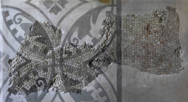 Fragment of mosaic with geometric decoration