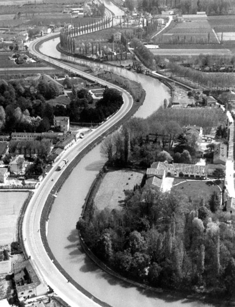 naviglio di brenta, una veduta della riviera del brenta, 1960