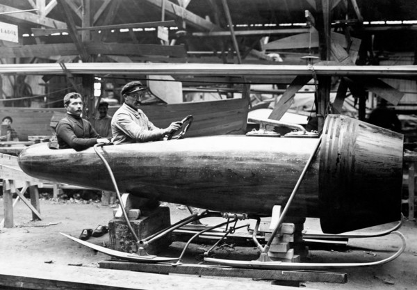 ski, drawing car, 1910