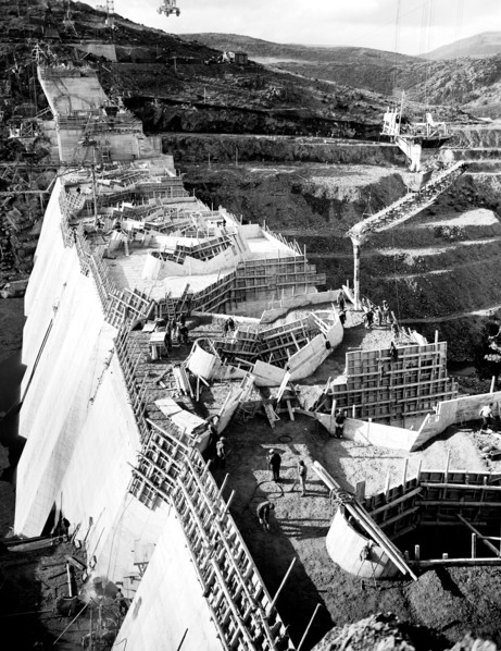 construction du barrage de bau muggeris, 1949
